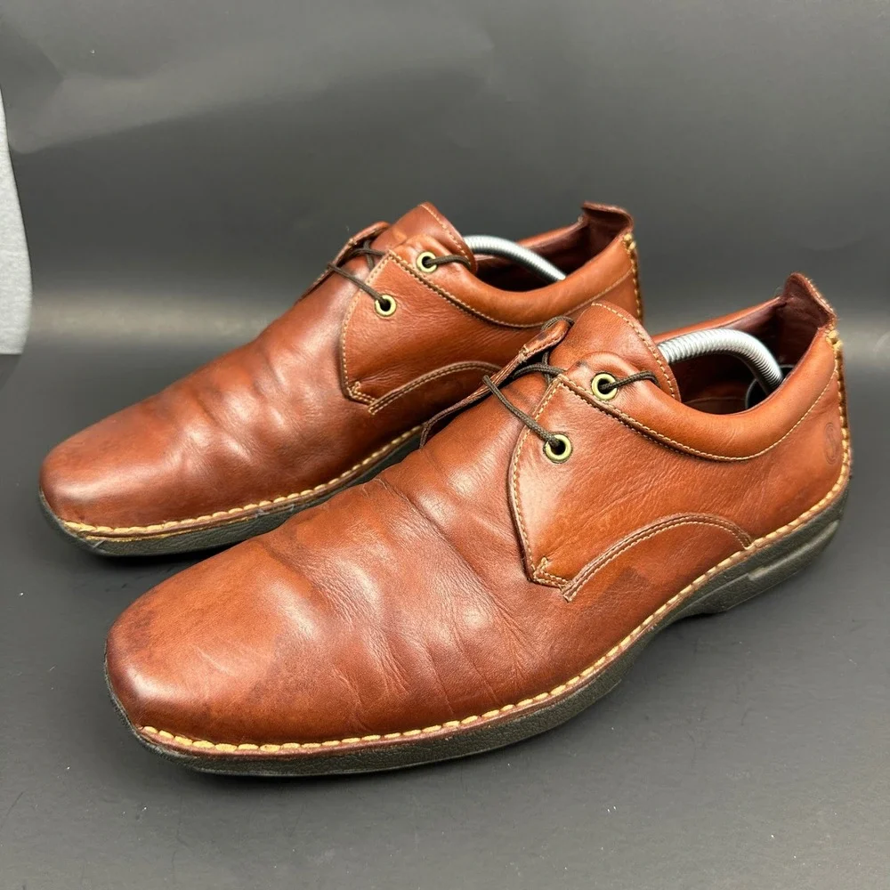 Cole Haan Nike Air Brown Leather Oxford Shoes Mens Dress Casual Lace Up 10.5